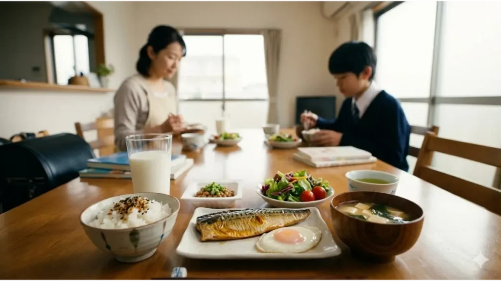 成長期の身長を伸ばすために必要なタンパク質が豊富な日本の朝食