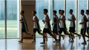 強豪校のバスケ部員の練習風景