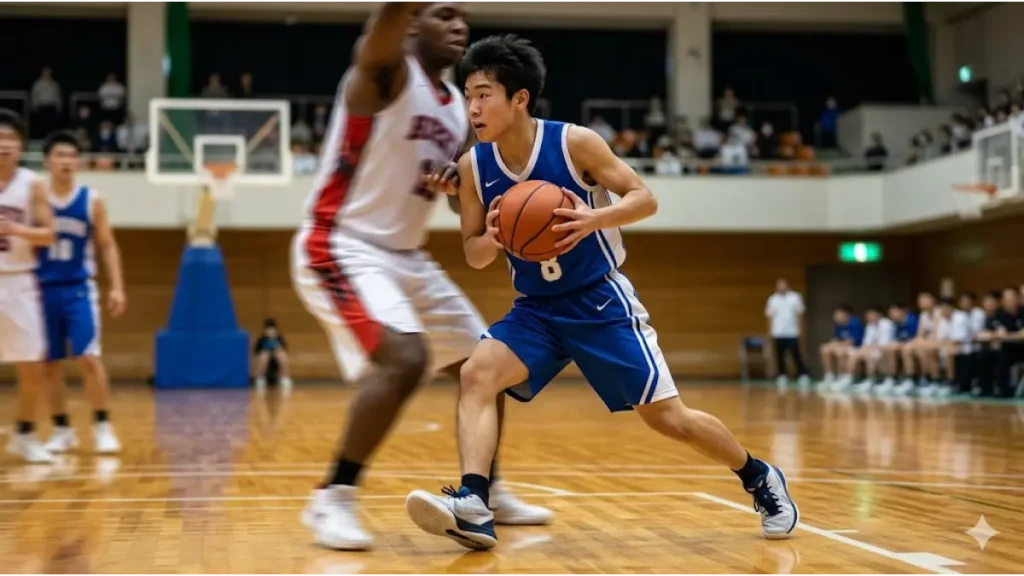 バスケの練習で日本人の男子選手が体幹を鍛えぶれない軸を作り当たり負け卒業を目指す姿