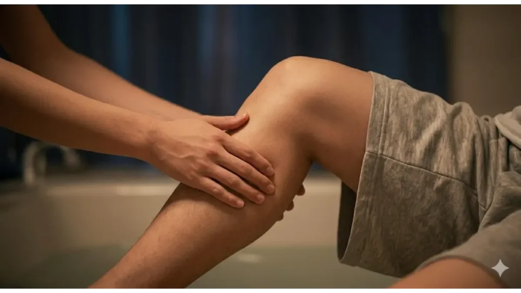 バスケ後の脚のむくみを解消するふくらはぎのリンパマッサージ